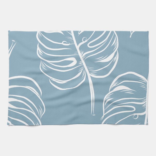 Tropical Leaf Abstract: Seamless Greenery. Tea Towel (Horizontal)