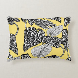 tropical leaf and animal skin illustration pattern decorative cushion