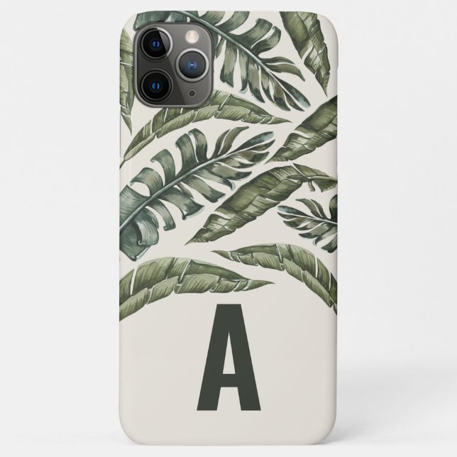 Tropical leaf and botanical personalised initial Case-Mate iPhone case (Back)