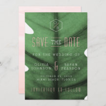 Tropical Leaf Art Deco Inspired Save the Date