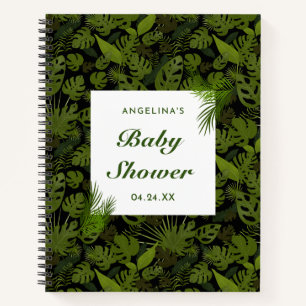 Tropical Leaf Baby Shower Gift List Notebook