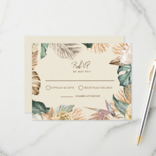 Tropical Leaf Beach RSVP Card