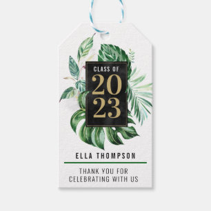 Tropical Leaf Class of 2021 Graduation Thank you Gift Tags