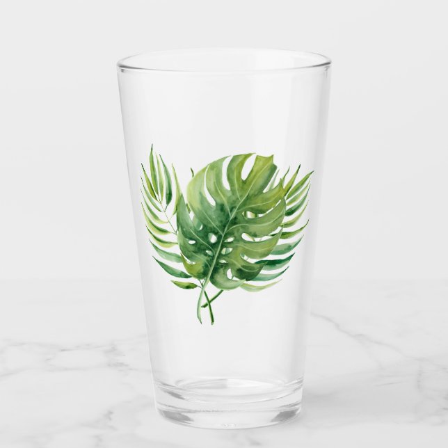 Tropical leaf glass (Front)