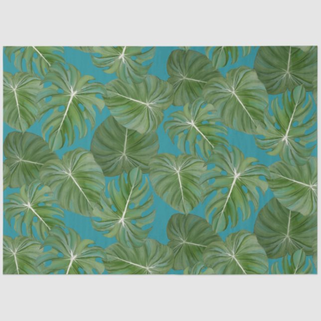 Tropical Leaf Jungle Greenery Beach Decoupage Tissue Paper (Front)