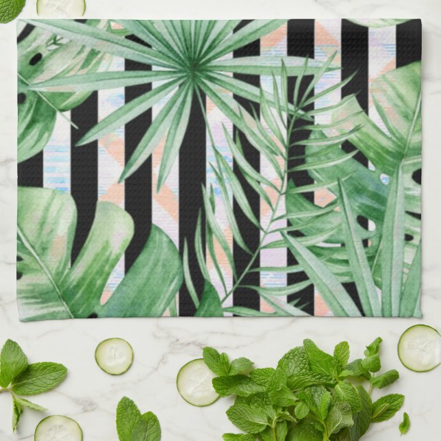 Tropical Leaf Kitchen Towel (Folded)