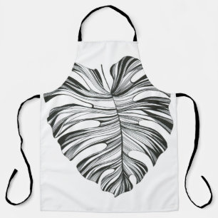 Tropical leaf. Monstera plant. Natural element. Apron