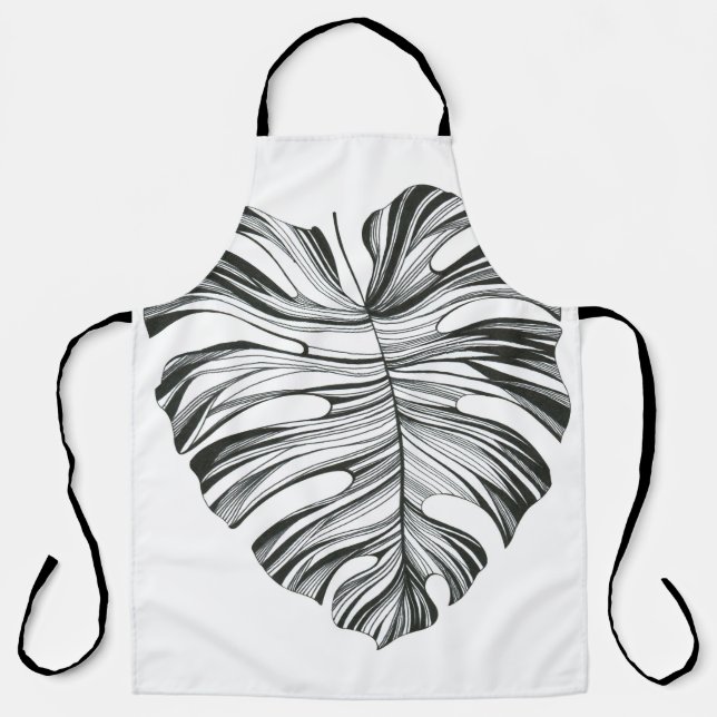 Tropical leaf. Monstera plant. Natural element.  Apron (Front)
