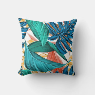 Tropical Leaf Paradise Design for Stylish Cushion