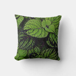 Tropical leaf pattern cushion