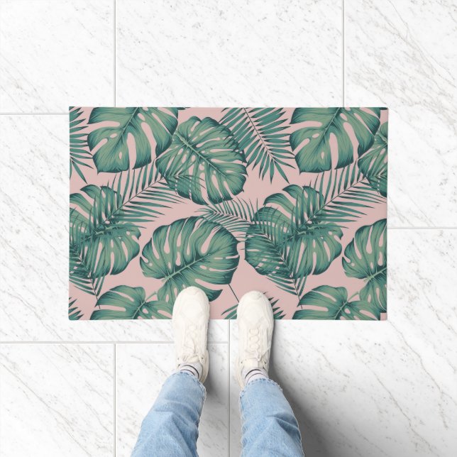 Tropical Leaf Pattern Doormat (Indoor)