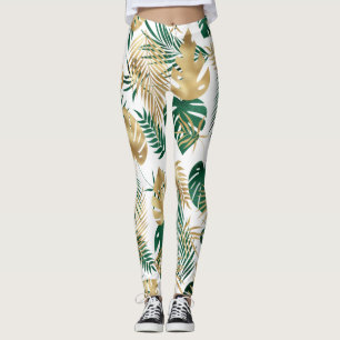 Tropical Leaf Pattern  Leggings