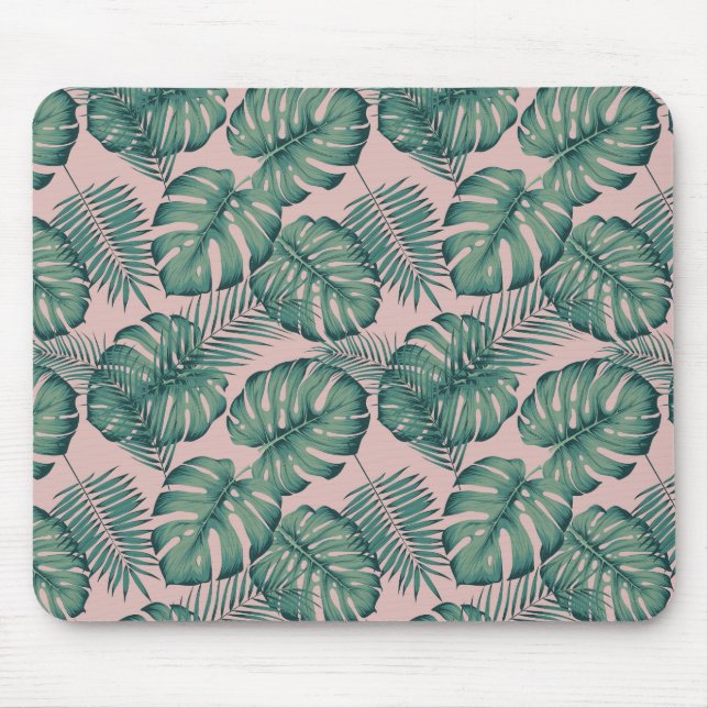 Tropical Leaf Pattern Mouse Mat (Front)