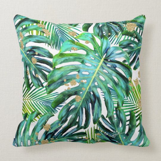 tropical leaf cushion