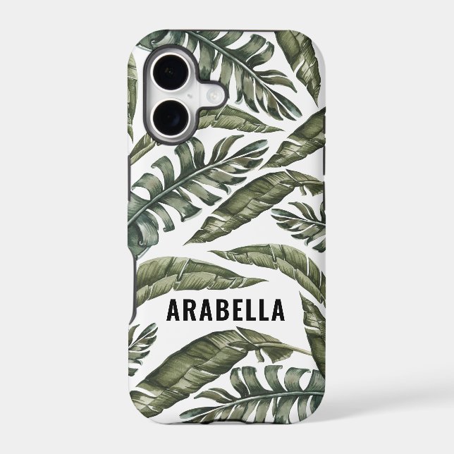 Tropical leaf personalised name and initial (Back)