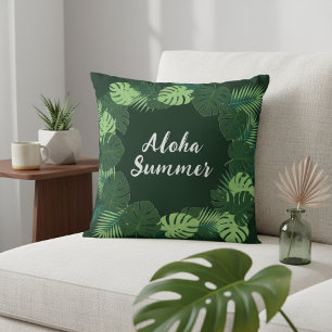 Tropical Leaf Pillow, Name or Phrase, Aloha Summer Cushion
