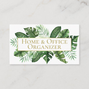 Tropical Leaf Professional Organizer & De-Clutter Business Card