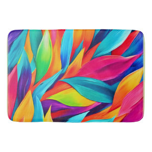 Tropical Leaf Tapestry Painting Bath Mat