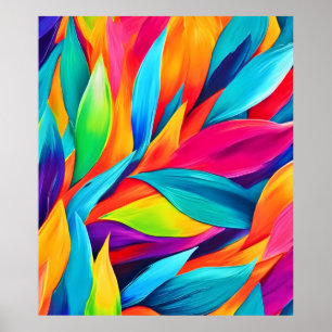 Tropical Leaf Tapestry Painting Poster