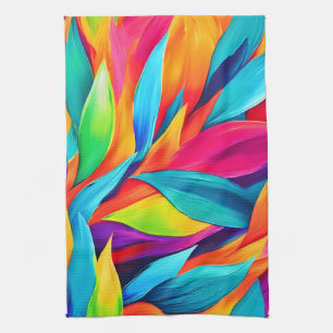 Tropical Leaf Tapestry Painting Tea Towel
