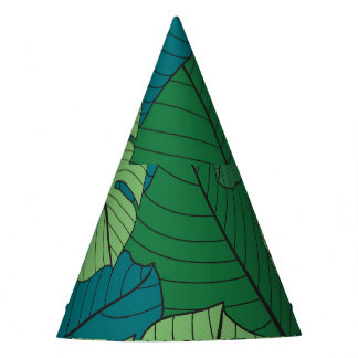 Tropical Leaf Tapestry: Vintage Verdure Party Hat