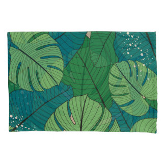 Tropical Leaf Tapestry: Vintage Verdure Pillowcase