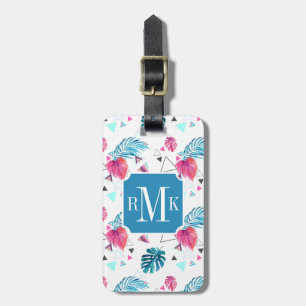Tropical Leaf Triangle Pattern Luggage Tag