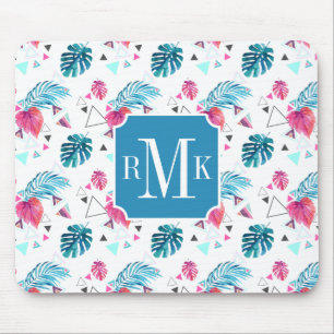 Tropical Leaf Triangle Pattern Mouse Mat