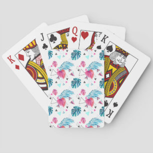Tropical Leaf Triangle Pattern Playing Cards