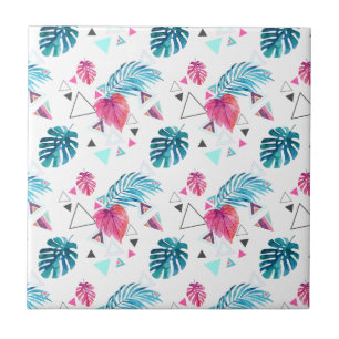 Tropical Leaf Triangle Pattern Tile