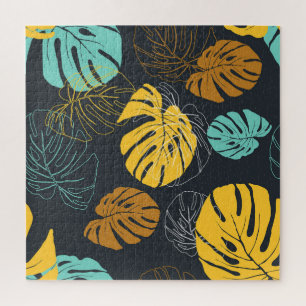 Tropical Leaf Vintage Wallpaper Pattern Jigsaw Puzzle
