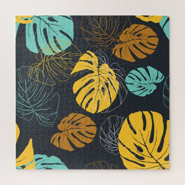 Tropical Leaf Vintage Wallpaper Pattern Jigsaw Puzzle (Vertical)