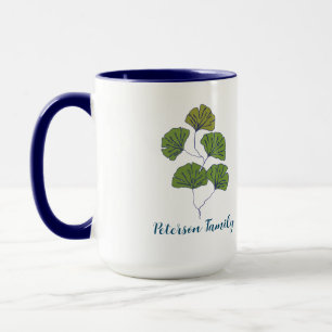 Tropical Leaf with Perosnalized Family name Mug