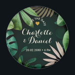 Tropical Leave Pattern | Wedding | Save The Date Magnet<br><div class="desc">Get your guests excited for your big day with our beautiful Save the Date Magnet in a tropical leaves pattern in green. Add your own personalised text on top to make it truly one-of-a-kind and impress your guests with a beautiful reminder of your special day. This is another 100% original...</div>