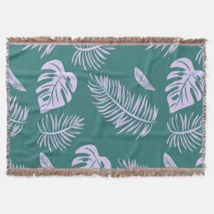 Tropical leaves 18 throw blanket