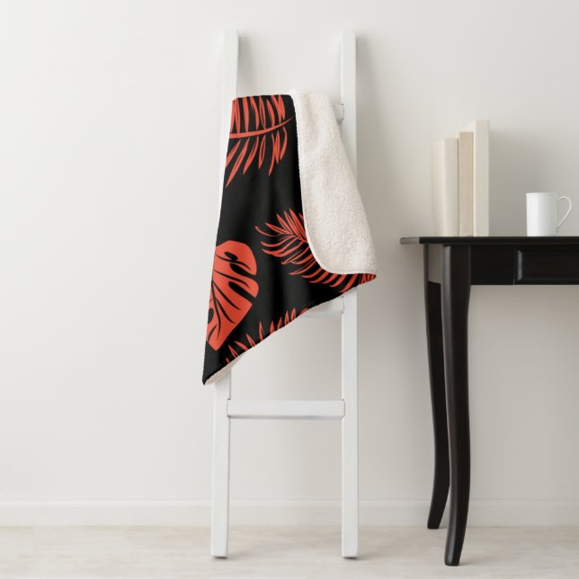 Tropical leaves 21 sherpa blanket (In Situ)