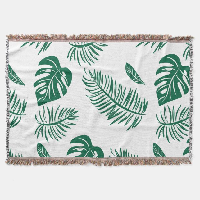 Tropical leaves 22 throw blanket (Front)