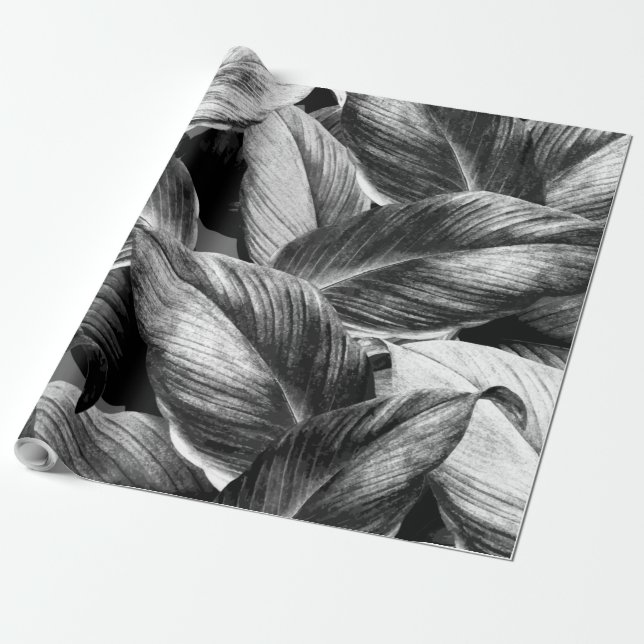 Tropical Leaves 8 Wrapping Paper (Unrolled)