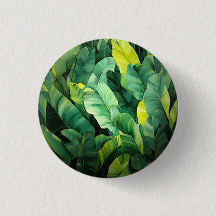 Tropical Leaves Abstract Botanical Jungle Nature 3 Cm Round Badge