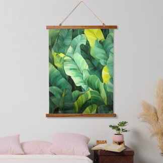 Tropical Leaves Abstract Botanical Jungle Nature Hanging Tapestry