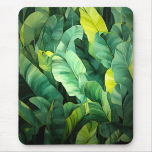 Tropical Leaves Abstract Botanical Jungle Nature Mouse Mat