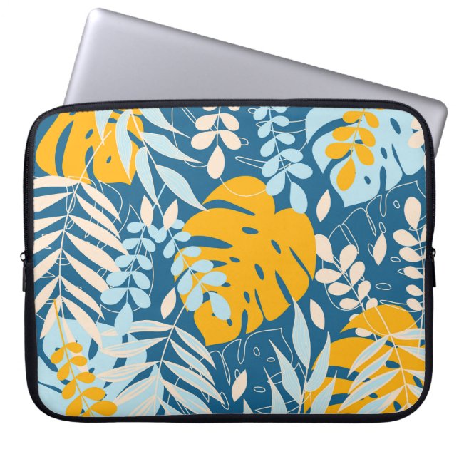 Tropical Leaves: Abstract Jungle Laptop Sleeve (Front)