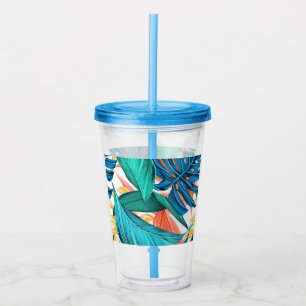 Tropical Leaves Acrylic Tumbler