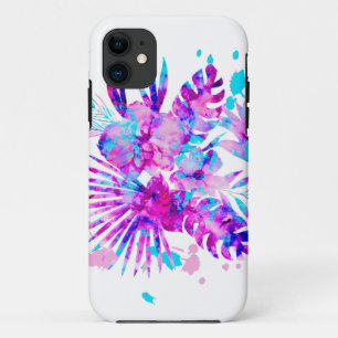 Tropical Leaves and Blossoms iPhone 11 Case