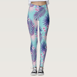 Tropical leaves and flowers 2 leggings