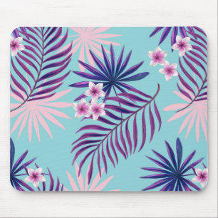 Tropical leaves and flowers 2 mouse mat