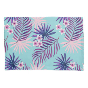 Tropical leaves and flowers 2 pillowcase