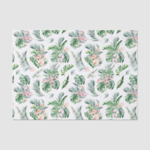 Tropical Leaves and Flowers Botanical   Tissue Paper