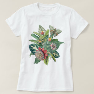 Tropical Leaves and Flowers Bouquet T-Shirt