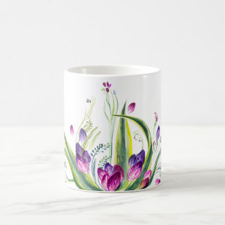 Tropical leaves and flowers for teatime coffee mug